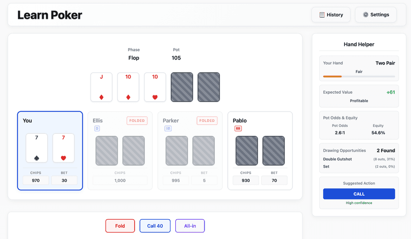 Texas Hold'em Poker Trainer